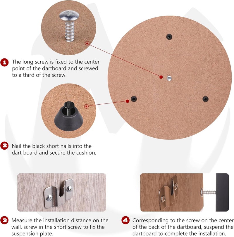 MageRabbit Dartboard Hanger - Wall Mounting Kit with Hooks for Dartboard - Image 4